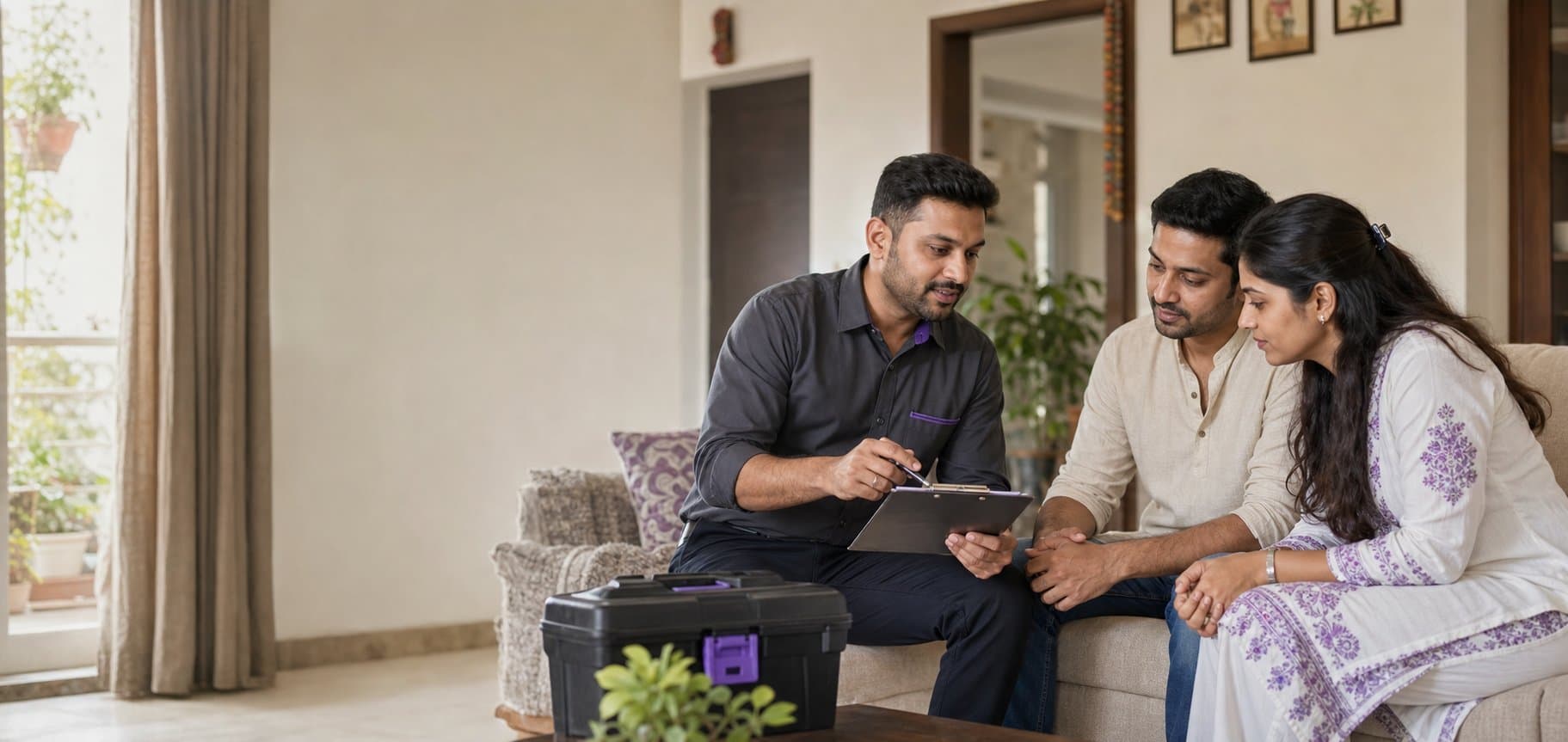 Home-service expert explaining an inspection checklist